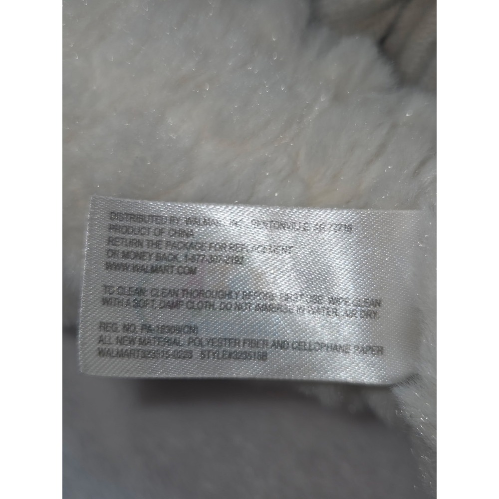 55 White Teddy Bear Plush Lovey Security Blanket Gray Scarf Rainbow Satin... - Picture 4 of 4